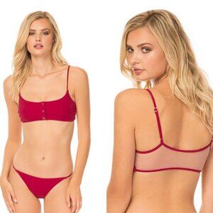 NEW Tori Praver Loria Mesh Back Bralette Bikini